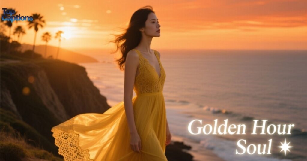 Golden Hour Yellow Dress Captions for Instagram